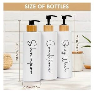 Shampoo and Conditioner, Body Wash  Dispensers - Essentials Toiletry Bottles NEW